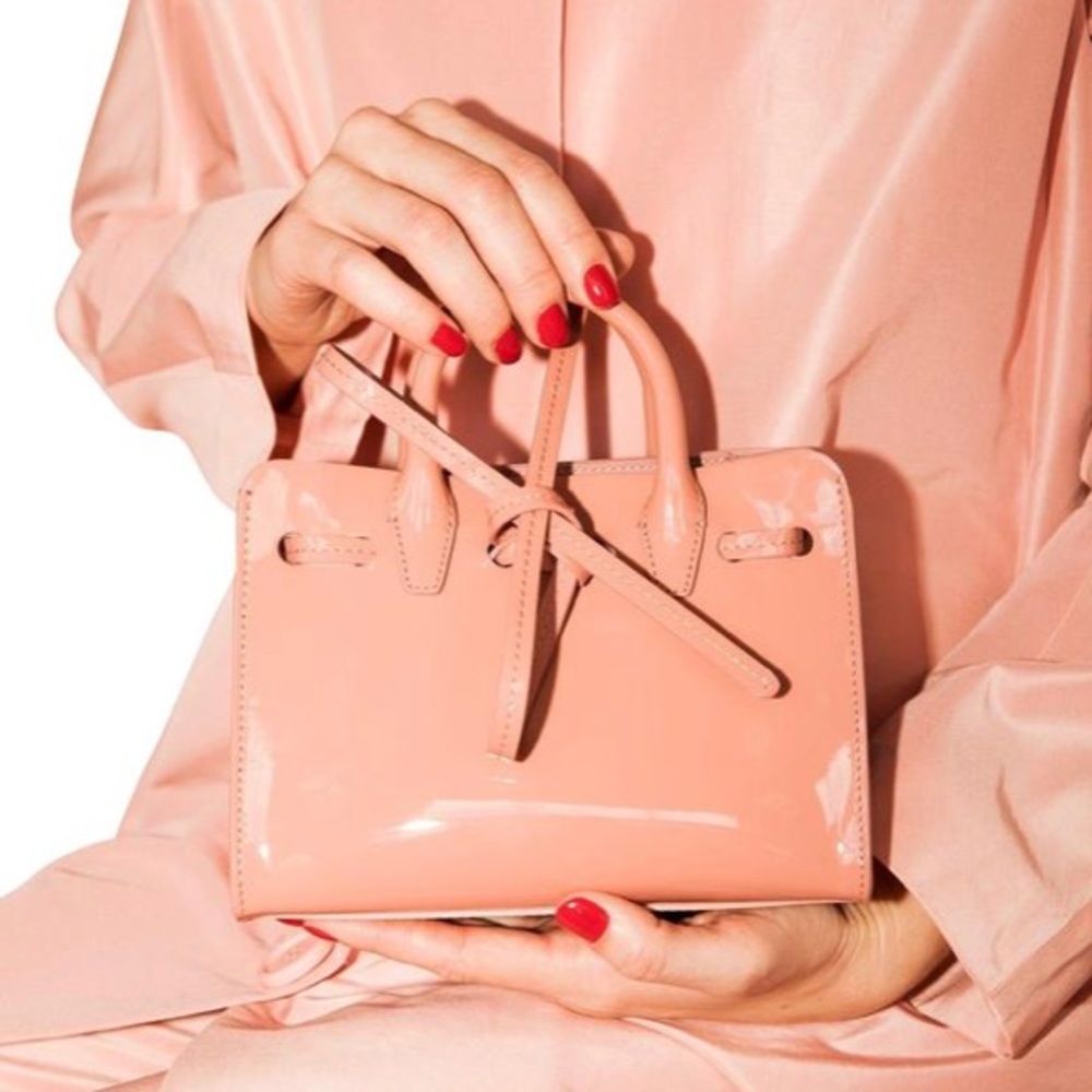Mansur Gavriel Mini Mini Sun Blush Patent Leather
